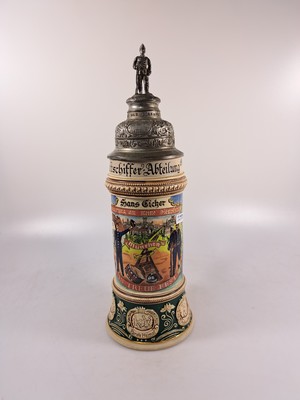 26961813a - Reservistenkrug, Kgl. bayr. Luftschiffer-Abteilung 1906/08 München, Steingut, ...