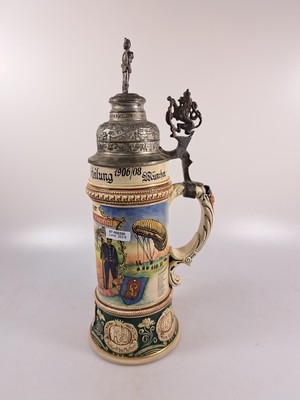 26961813e - Reservistenkrug, Kgl. bayr. Luftschiffer-Abteilung 1906/08 München, Steingut, ...
