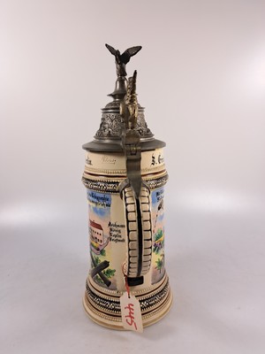 26961819i - Reservistenkrug, Funker-Kommando 1903/04 Berlin, Steingut, umlaufend polychrom bemalt, ...