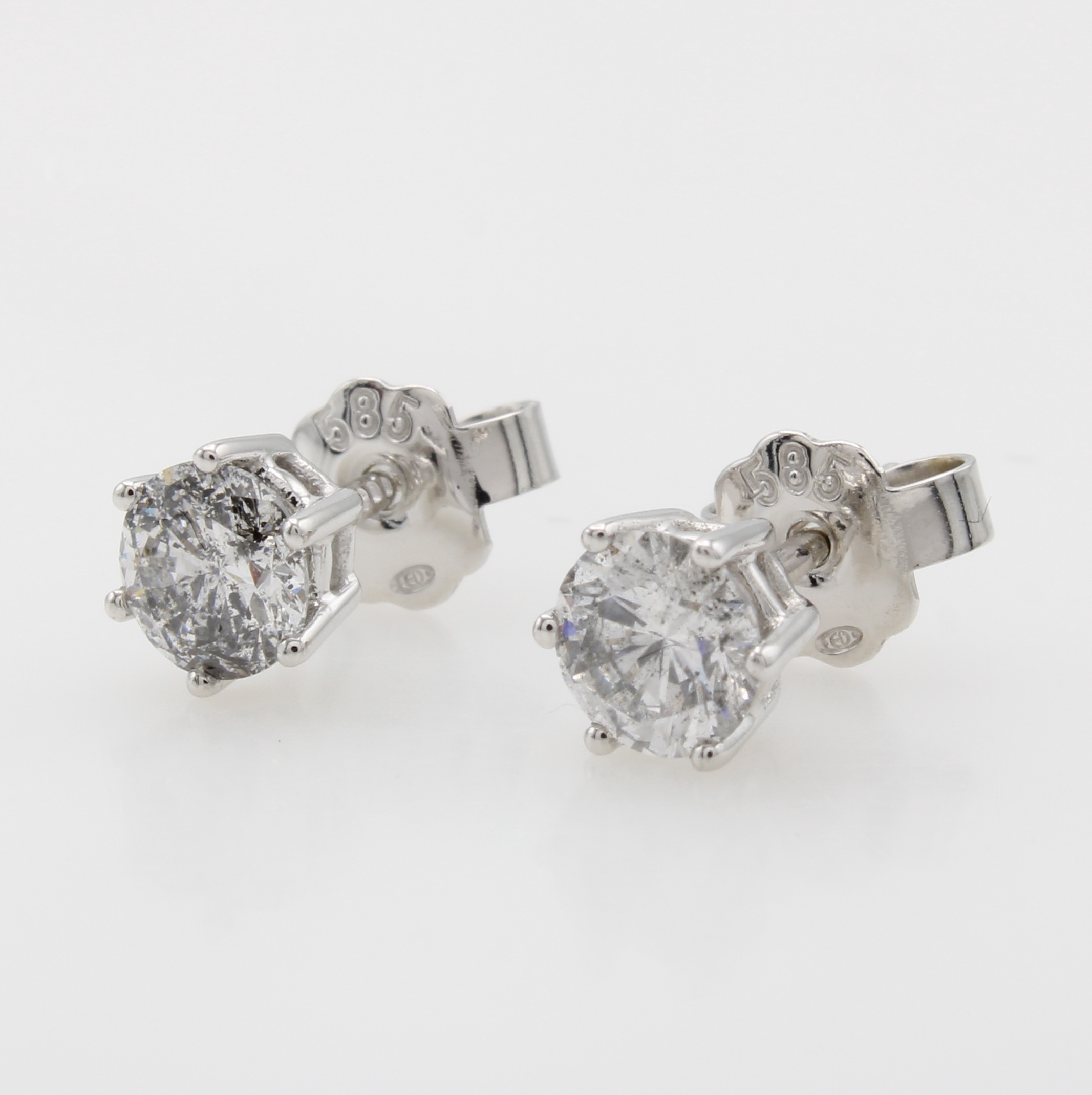 Image 26961958 - Paar Ohrstecker mit Brillanten, WG 585/000, 2 Brill. in 6er Krappenfassungen zus. ca. ...