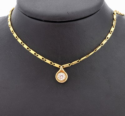 Image 26961929 - 18 kt Gold Brillant-Collier, GG 750/000, Brillant ca. 0.65 ct Weiß/p1, L. ca. 42 ...