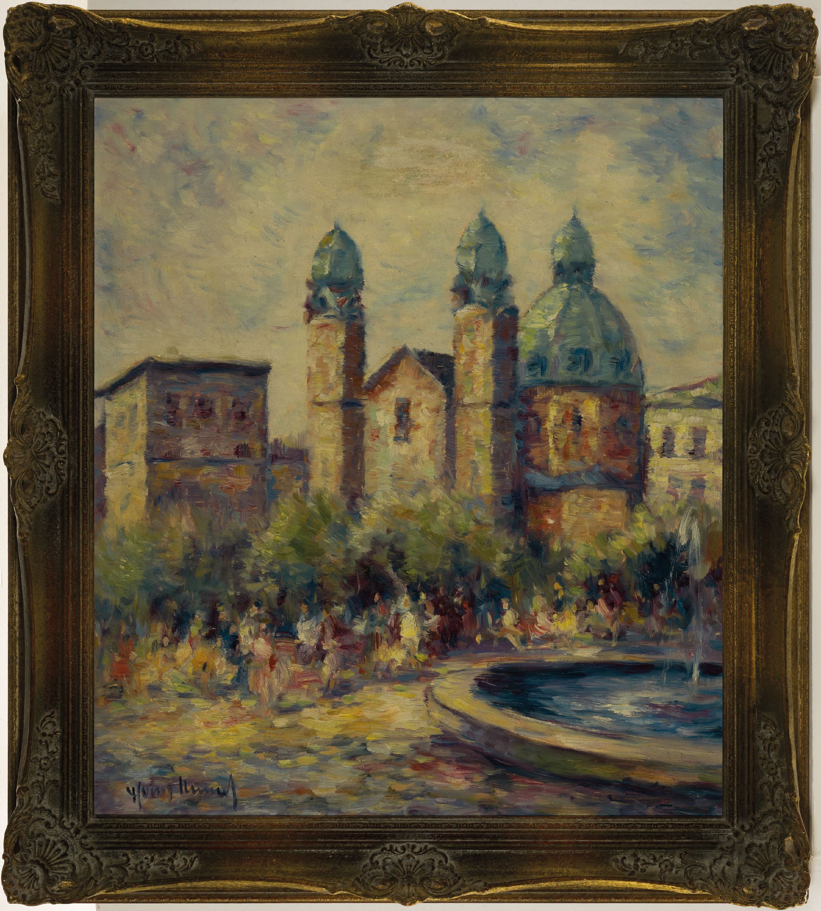 Detail k: Hans Nowak, 1922 Halle/Saale-1996 Edemissen, München-Am Odeonsplatz, Öl/Lwd, links unten signiert, ca. 80x70cm, R. ca. 98x88cm