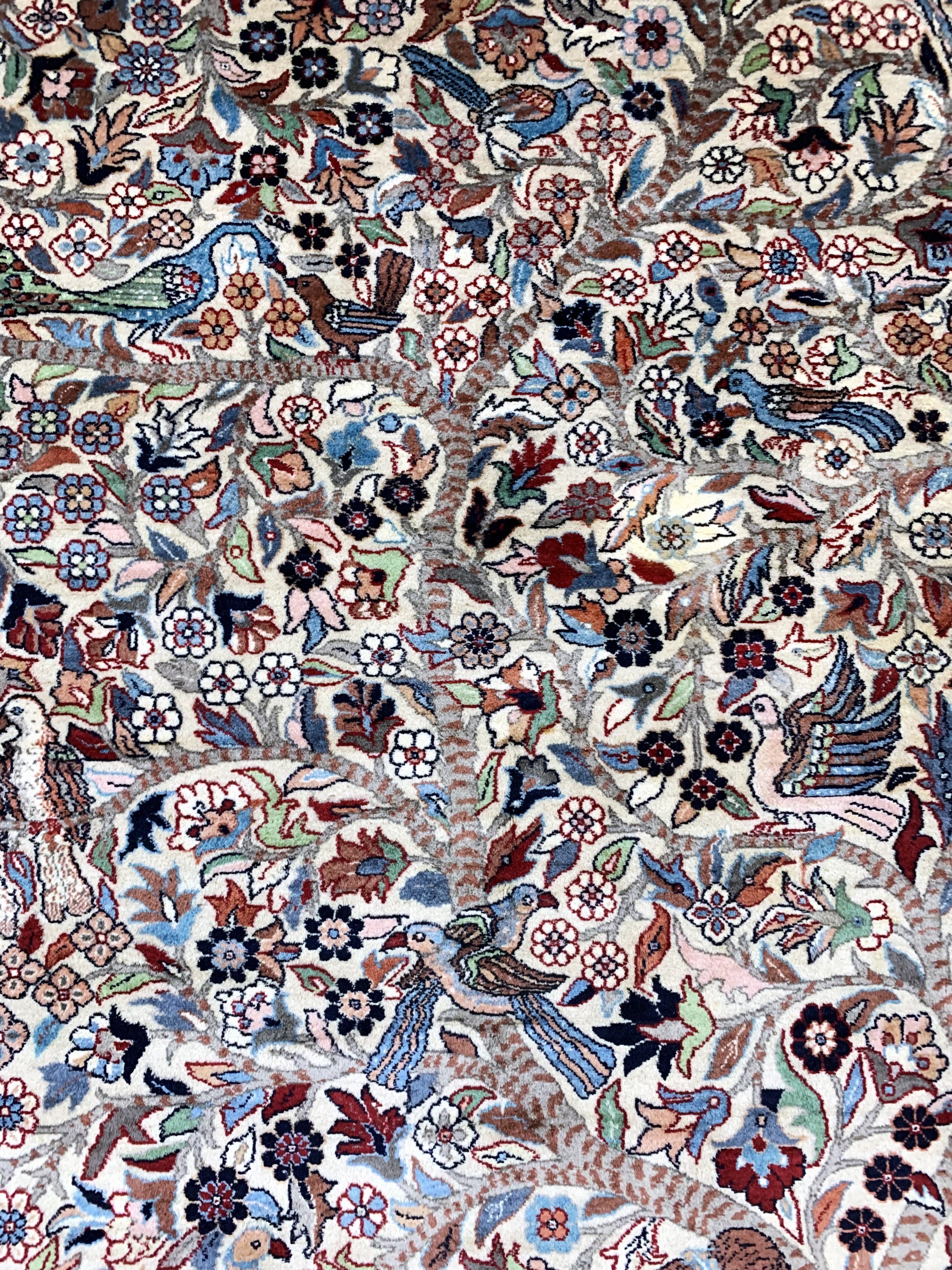 Detail d: Lahor fein, Pakistan, Mitte 20.Jhd, Korkwolle auf Baumwolle, ca. 195 x 125 cm, gereinigt, EHZ: 2