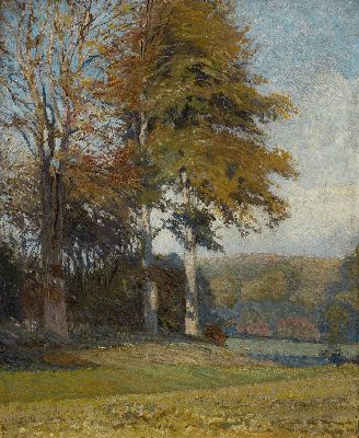 Image 26962018 - Paul Scheffer, 1877 Kassel-1916 gefallen, Herbst im Wald, so rückseitig betitelt, ...