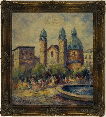 26962019k - Hans Nowak, 1922 Halle/Saale-1996 Edemissen, München-Am Odeonsplatz, Öl/Lwd, ...