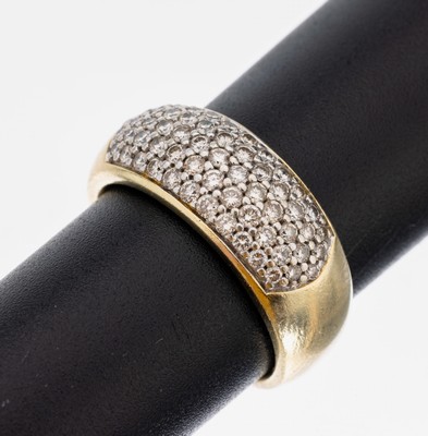 Image 26962037 - 14 kt Gold Brillant-Ring, GG 585/000, 59 Brillanten zus. ca. 1.00 ct (grav.) ...