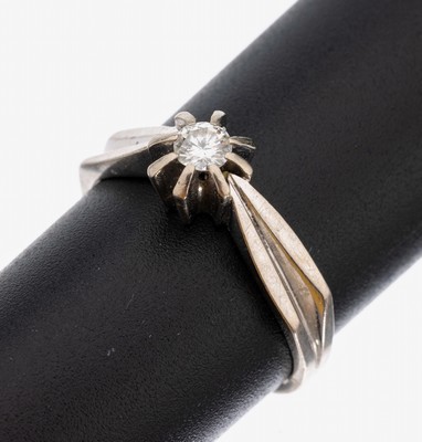 Image 26962042 - 14 kt Gold Brillant-Ring, WG 585/000, Brillant ca. 0.20 ct Weiß/si, RW 58, ca. ...
