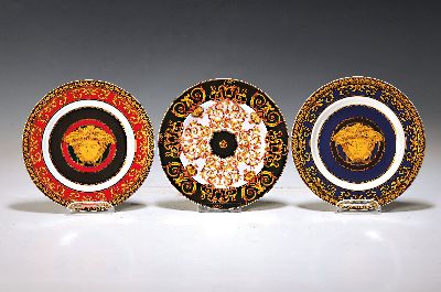 Image 3 Wandteller, Rosenthal, Dekor Gianni Versace, Medusa, Medusa blue und Barocco