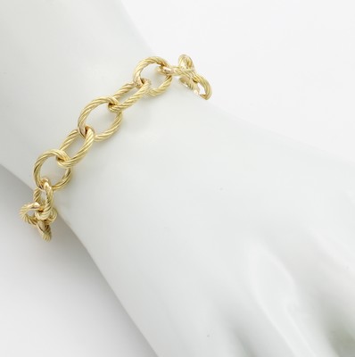 26962413a - Rundankerarmband, GG 750/000, geriefte Glieder, integrierte Schließe, L. ca. 20 cm