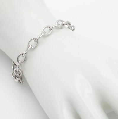26962414a - Gliederarmband, WG 750/000, navettef. Glieder, Karabinerschl., L. ca. 19.5 cm