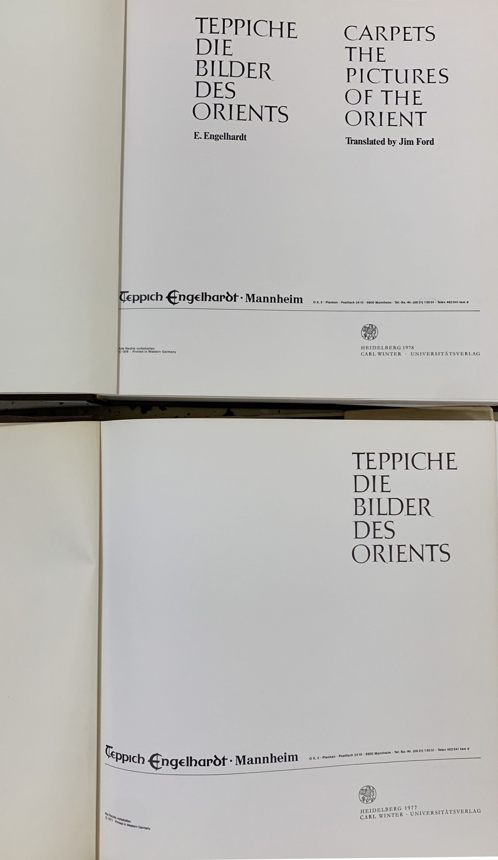 Detail b: Konvolut aus 7 Bücher Teppich-Literatur. Orientalische Teppiche. Ulrich Schürmann oder E.Engelhardt