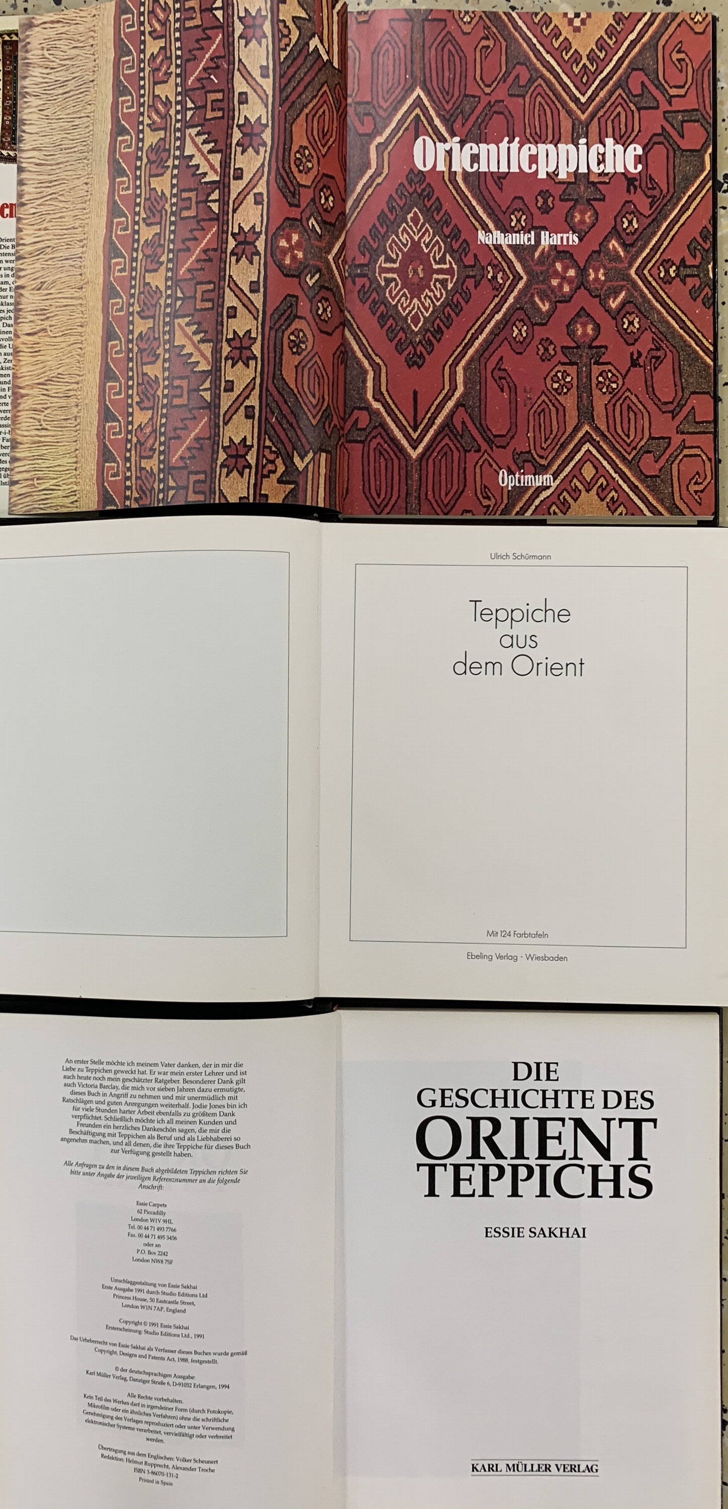 Detail d: Konvolut aus 7 Bücher Teppich-Literatur. Orientalische Teppiche. Ulrich Schürmann oder E.Engelhardt