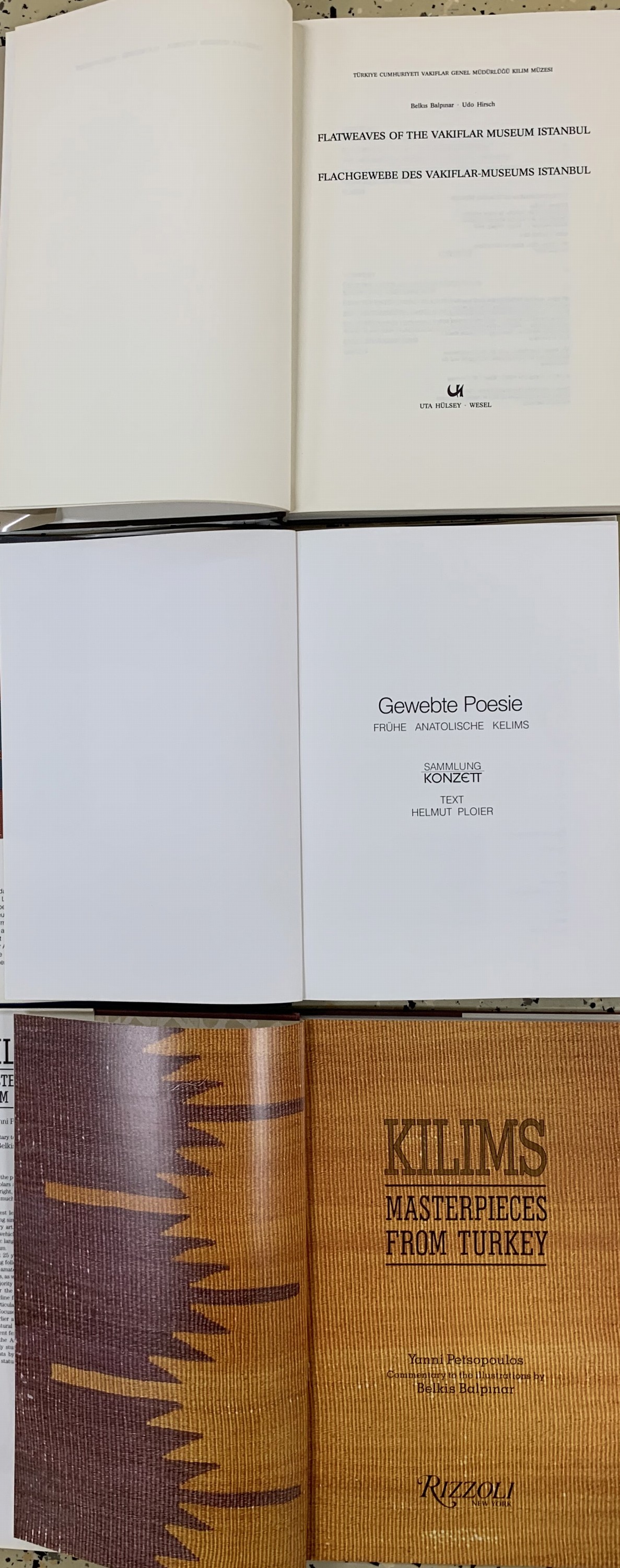 Detail d: Konvolut 7 Bücher Kelim Literatur. Kelims und Flachgewebe aus Persien und Türkei