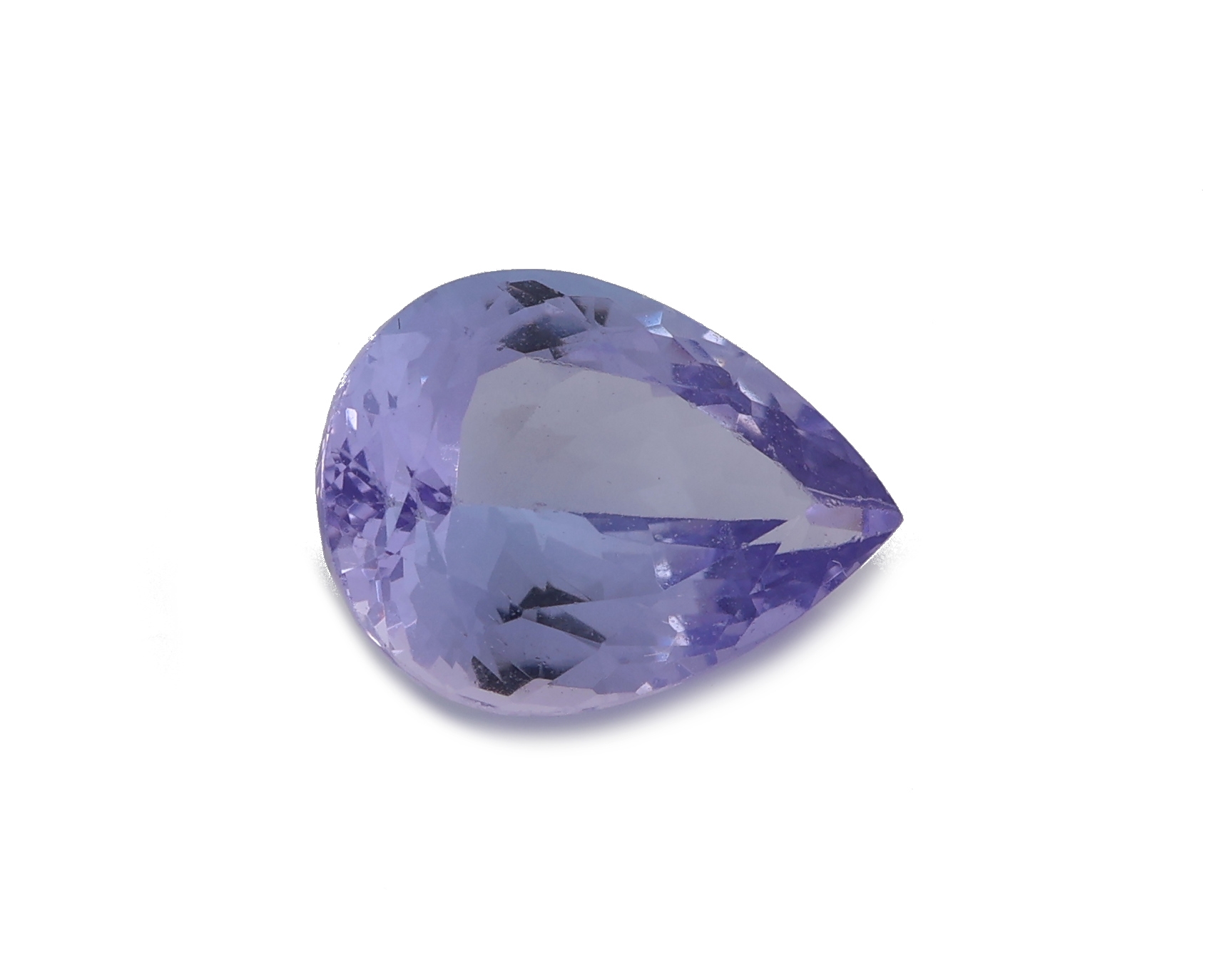 Detail a: Loser facett. Tansanit ca. 1.76 ct, Tropfenform, ca. 9 x 6.7 mm