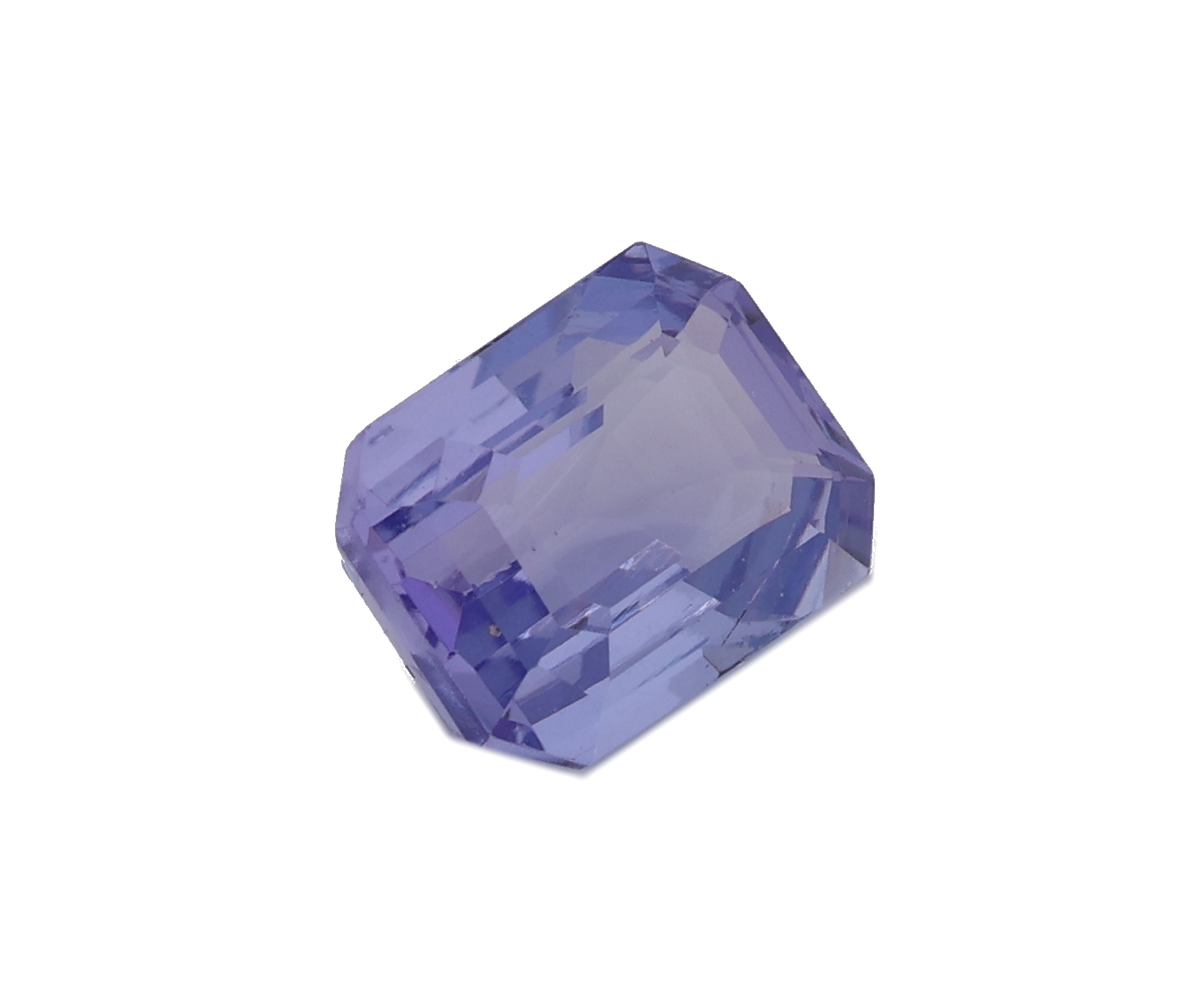 Detail a: Loser facett. Tansanit ca. 2.00 ct, Baguetteschliff, ca. 7.80 x 6 mm
