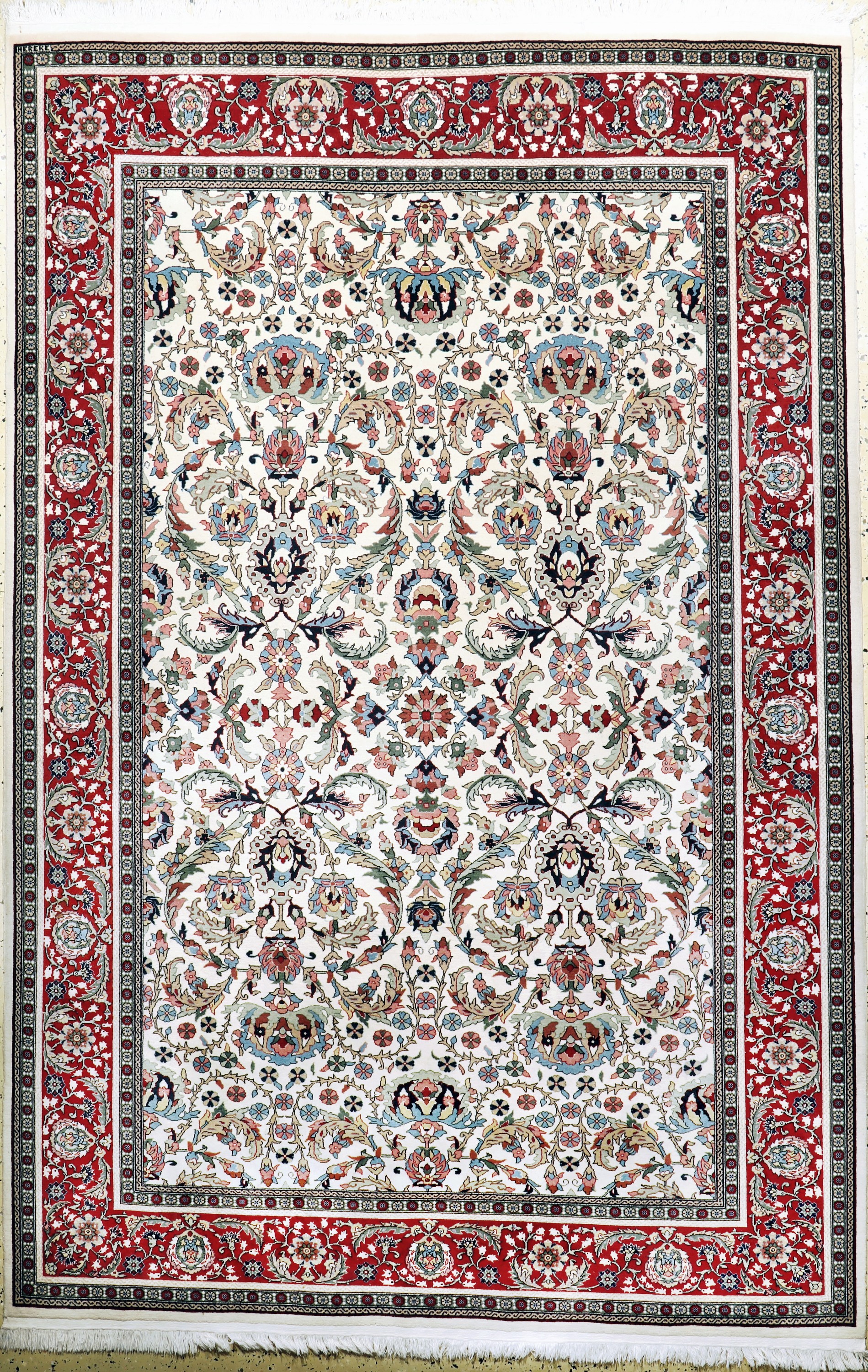 Hereke fein signiert, Türkei, Mitte 20.Jhd,Wolle auf Baumwolle, ca. 300 x 200 cm, EHZ: 2