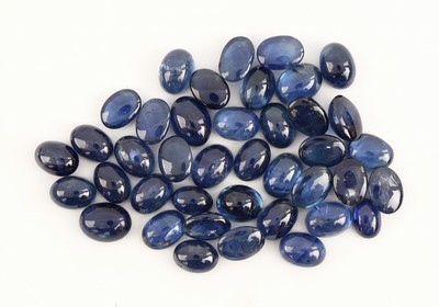 Image Lot lose Saphire, zus. 50.38 ct, ovale Cabochons, in versch. Farbnuancen ...