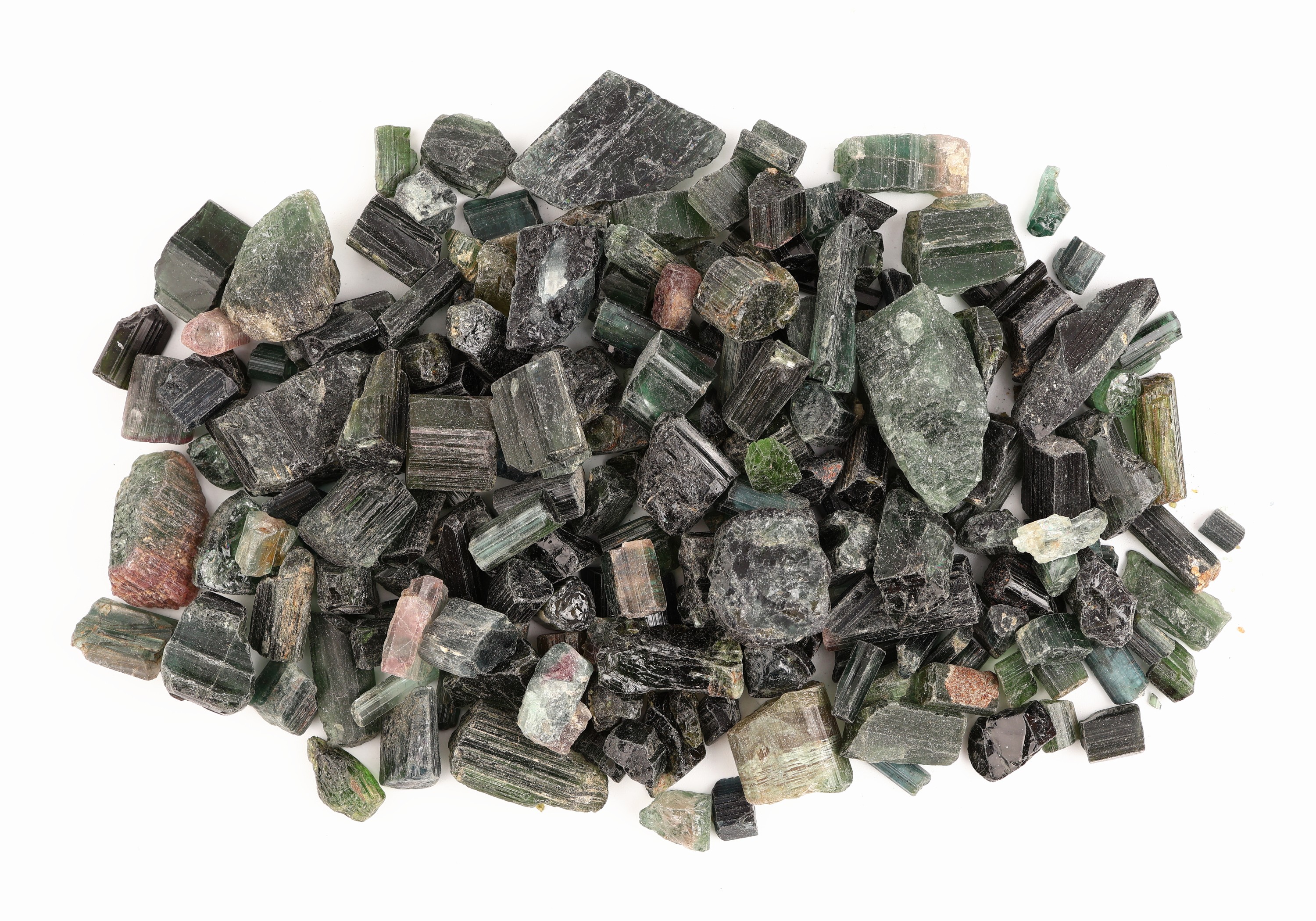 Lot lose Turmalin-Rohsteine, ca. 287.8 g, ca. 1439 ct, gewogen