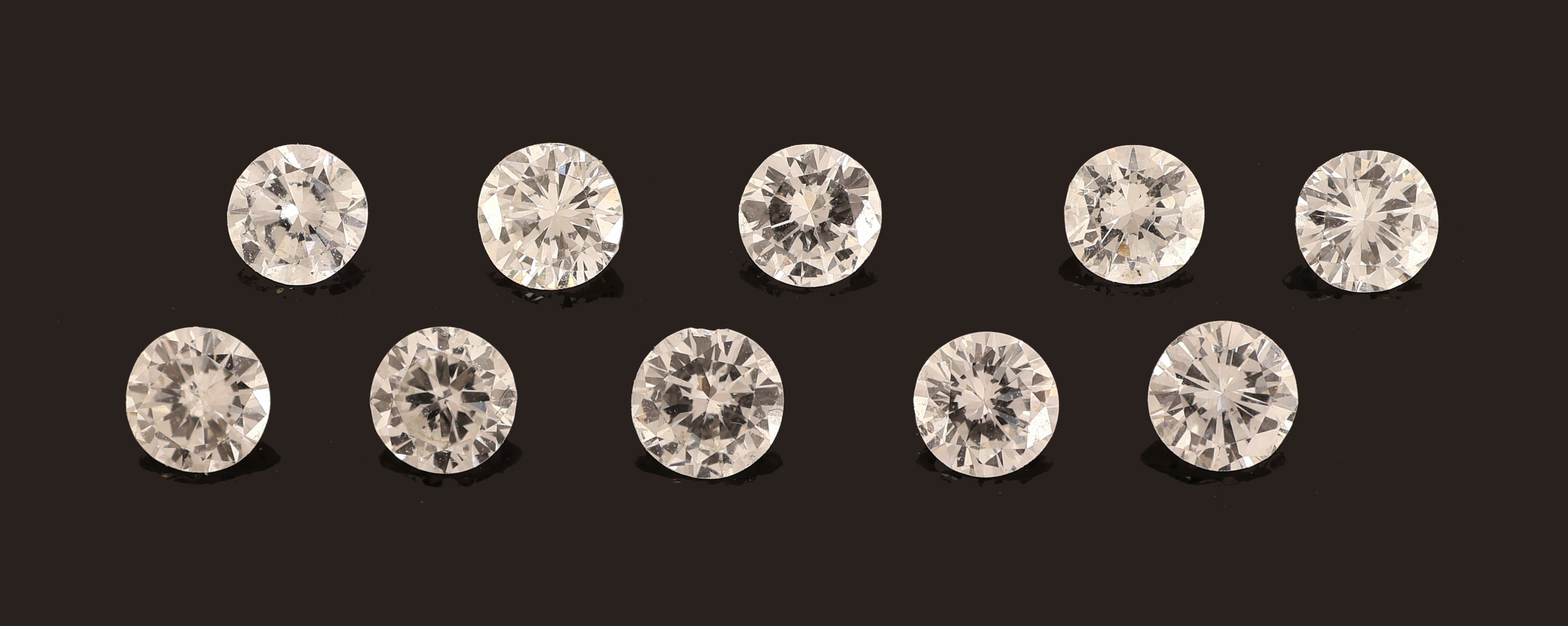 Lot 10 lose Brillanten zus. 1.21 ct Weiß-l. get.Weiß/si