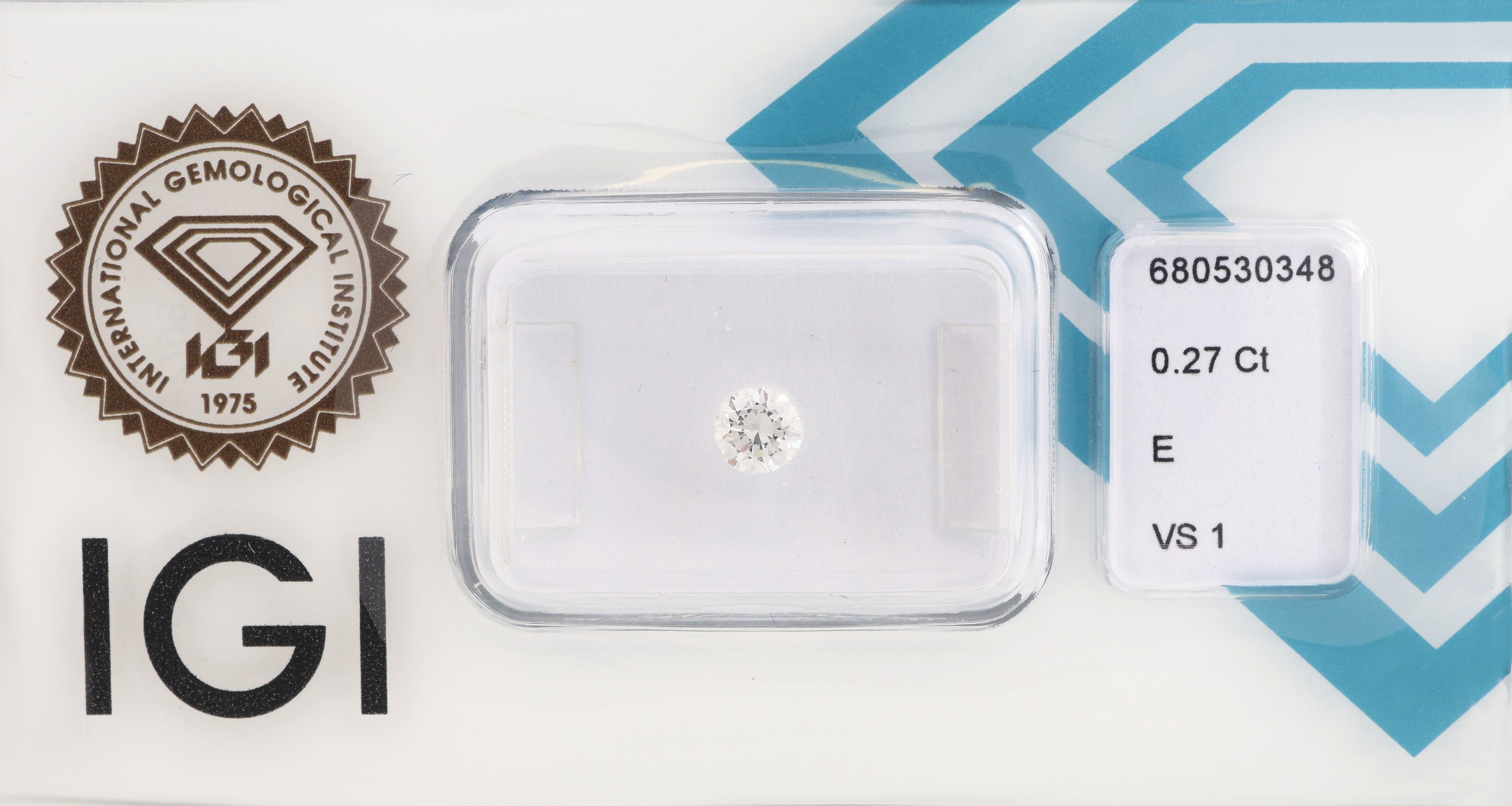 Loser Brillant 0.27 ct hochfeines Weiß(E)/vs1,mit IGI Expertise, verschweißt