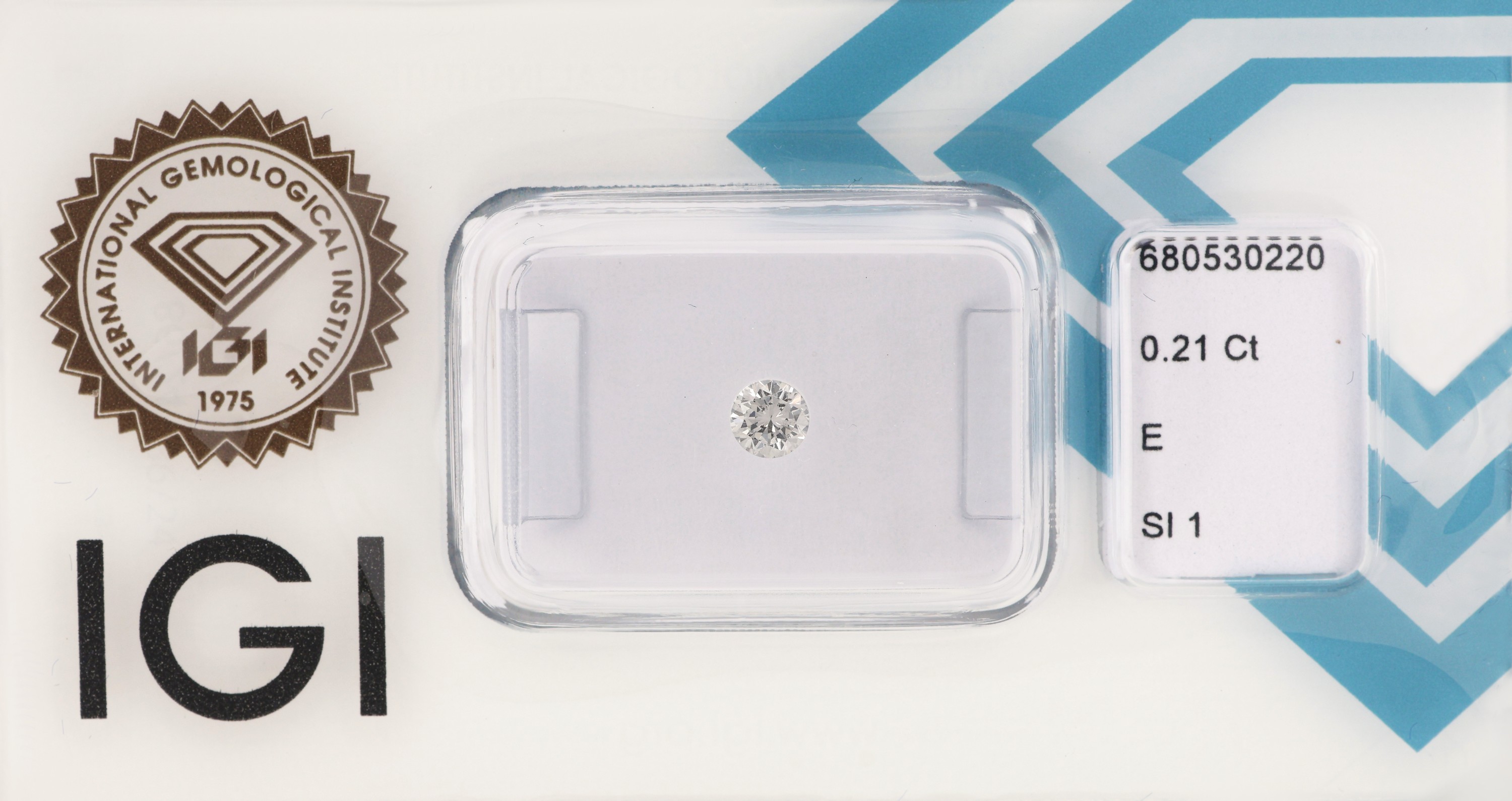Loser Brillant 0.21 ct hochfeines Weiß(E)/si1,mit IGI Expertise, verschweißt