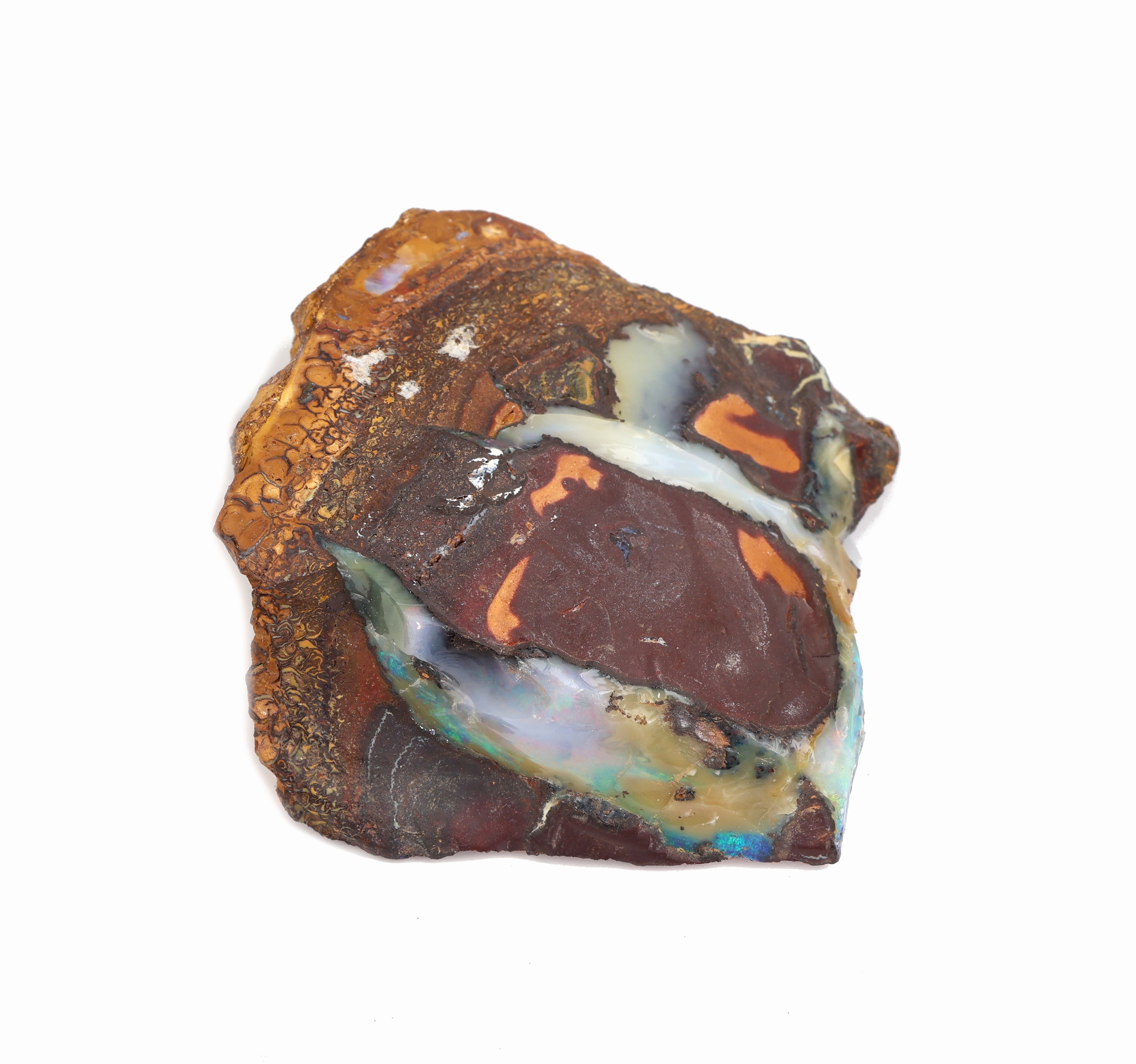 Detail d: Lot 3 lose Opale mit Muttergestein, ca. 640 g,ausgefallen, selten im Angebot