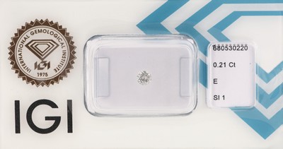 Image Loser Brillant 0.21 ct hochfeines Weiß(E)/si1,mit IGI Expertise, verschweißt ...