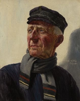 Image 26963044 - Fritz Müller, 1913-1972 München, Charakterporträt eines alten Seemannes, ...