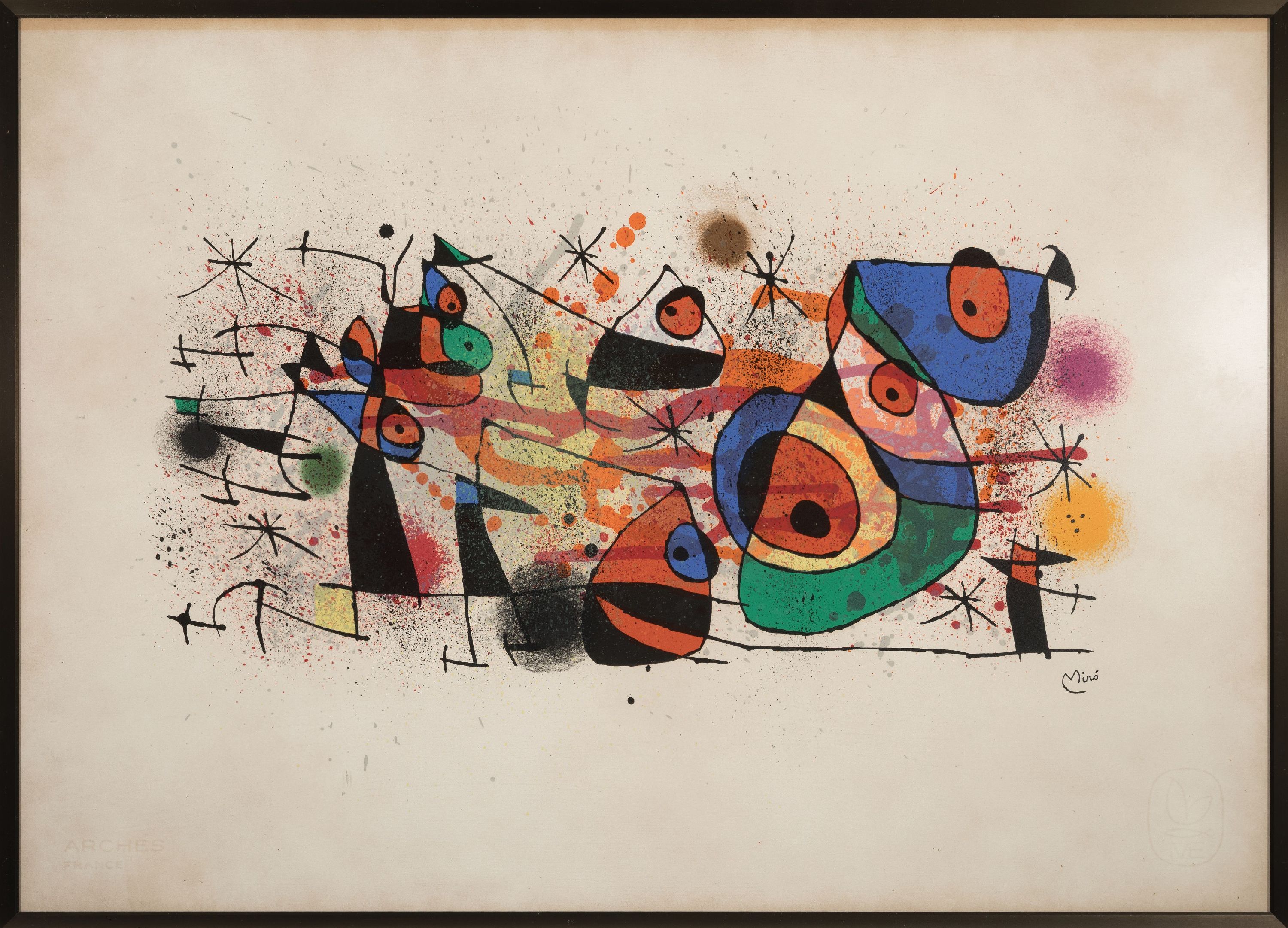Detail k: Joan Miro (1893-1983), 2 Farblithographien, von 1974, erschienen zur Publikation "Ceramiques de Miro et Artigas", im Druck signiert, auf ...