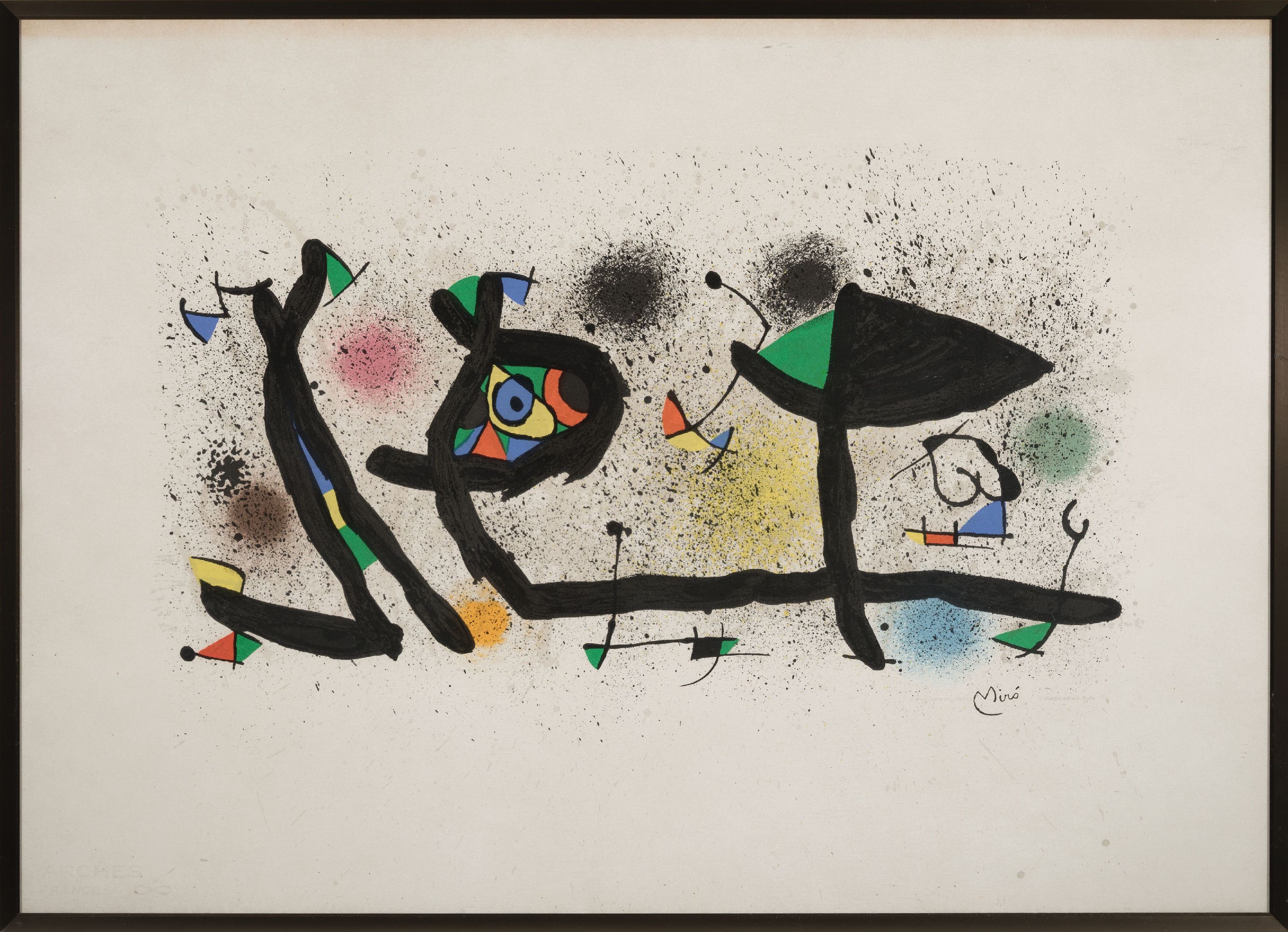Detail o: Joan Miro (1893-1983), 2 Farblithographien, von 1974, erschienen zur Publikation "Ceramiques de Miro et Artigas", im Druck signiert, auf ...