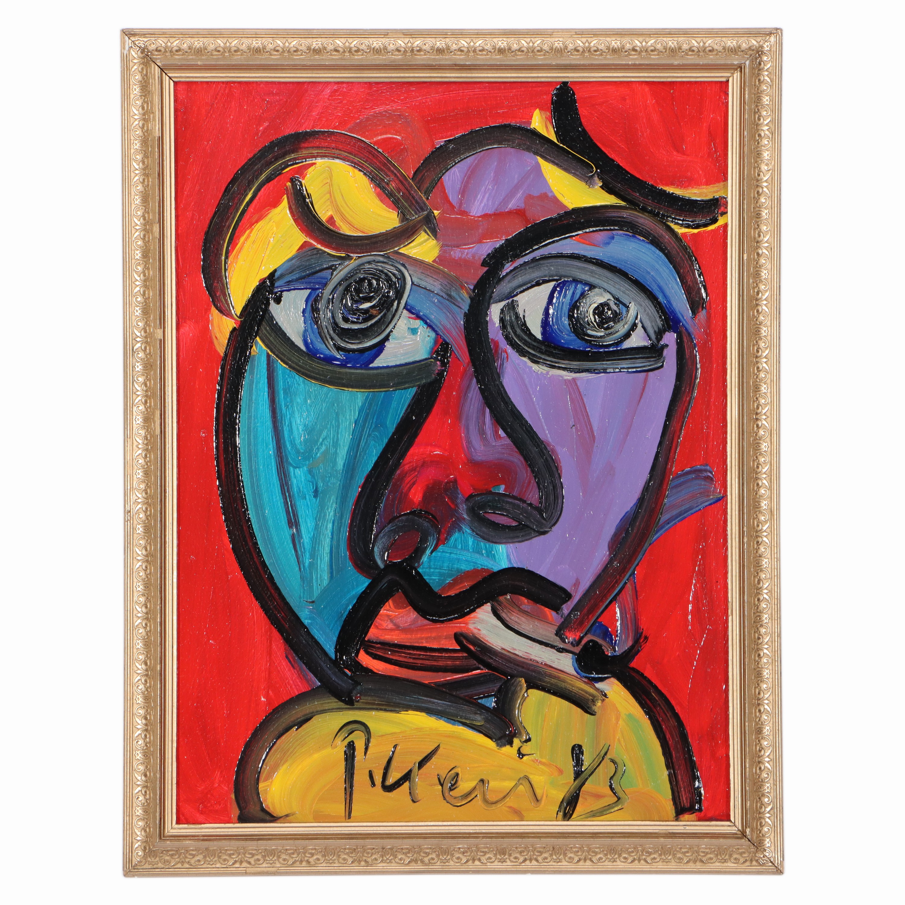 Image 26963553 - Peter Robert Keil, 1983, ohne Titel, ca. 56x42 cm, signiert u. datiert, Öl/Acryl ...