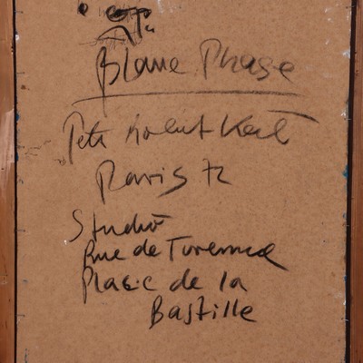 26963536a - Peter Robert Keil, 1972, Paris, Rückseite mit Titel: ´Blaue Phase´, ca. 91x62 cm, ...