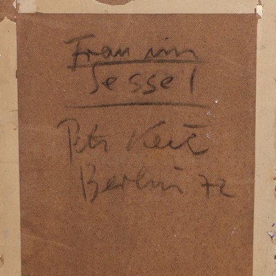 26963559a - Peter Robert Keil, 1972, Berlin, Rückseite mit Titel: ´Frau im Sessel´, ca. 57x47 cm, ...