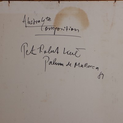 26963566a - Peter Robert Keil, 1989, Palma de Mallorca, Rückseite mit Titel: ´Abstrakte ...
