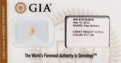 Image Loser Diamant 0.70 ct, Natural Fancy Light Yellow Brown, 6.25 x 5.03 x 3.90 mm, mit GIA ...