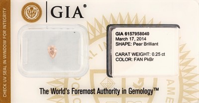 Image 26963663 - Loser Diamant, facett. Tropfen, 0.25 ct Natural Fancy Pink Brown, 5.16 x 3.47 x 2.18 mm, ...