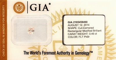 Image Loser Diamant im Rectangular Cornered Schliff 0.46 ct Natural Fancy Light Pink Brown, ...