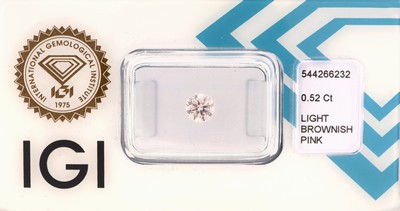 Image Loser Brillant 0.52 ct Light Brownish Pink/p2,5.12 x 5.18 x 3.12 mm, Politur sehr gut, ...