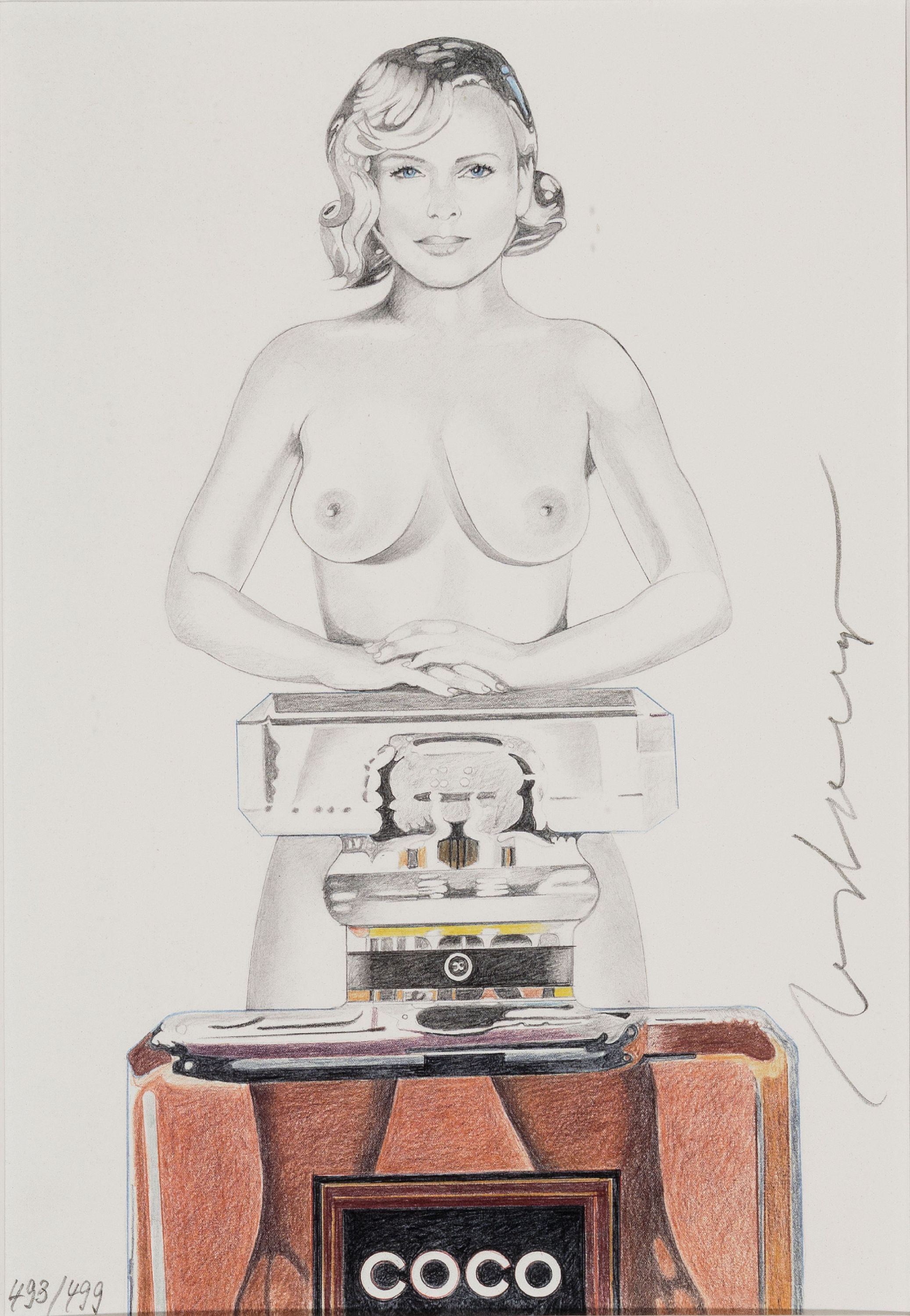 Mel Ramos, 1935-2018, Farblithographie, "Coco Cookie", Ed. 493/499, handsigniert, Beigabe zur Publikation "Superman im ...