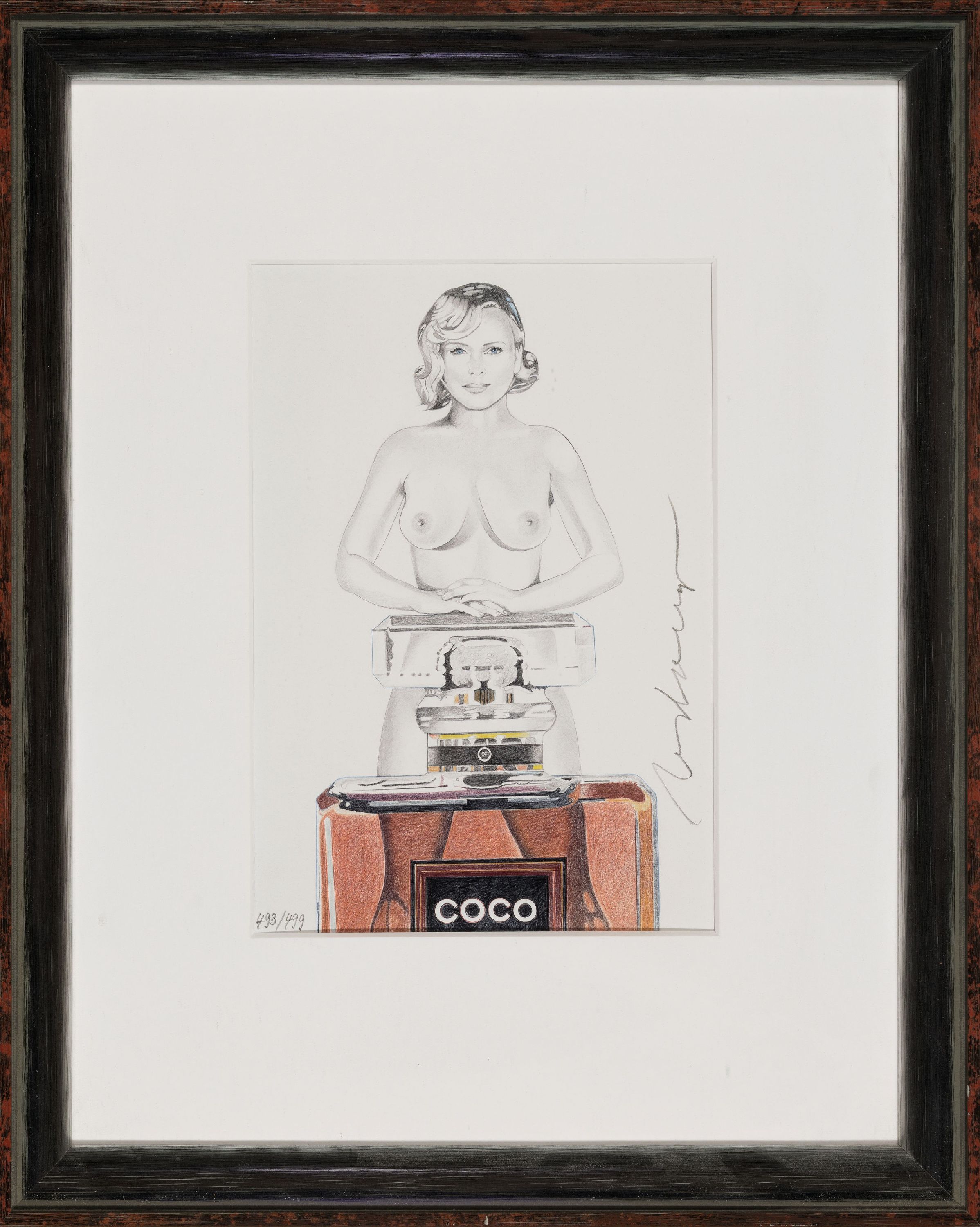 Detail k: Mel Ramos, 1935-2018, Farblithographie, "Coco Cookie", Ed. 493/499, handsigniert, Beigabe zur Publikation "Superman im ...