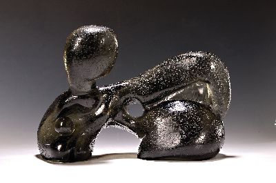 26963824k - Livio Seguso, geb. 1930, Glasskulptur, Rauchglas mit geätzter Oberfläche, ...