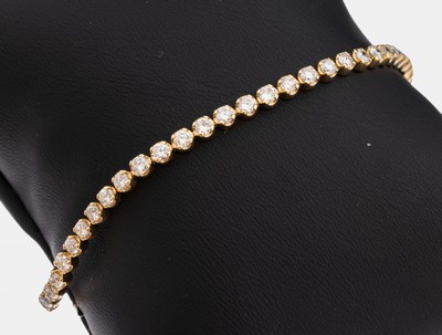 Image 26963875 - 14 kt Gold Brillant-Armband, GG 585/000, 53 Brillanten zus. ca. 3.51 ct feines ...
