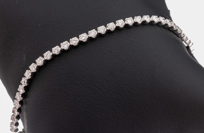 Image 26963879 - 14 kt Gold Brillant-Armband, WG 585/000, 56 Brillanten zus. ca. 2.95 ct feines ...