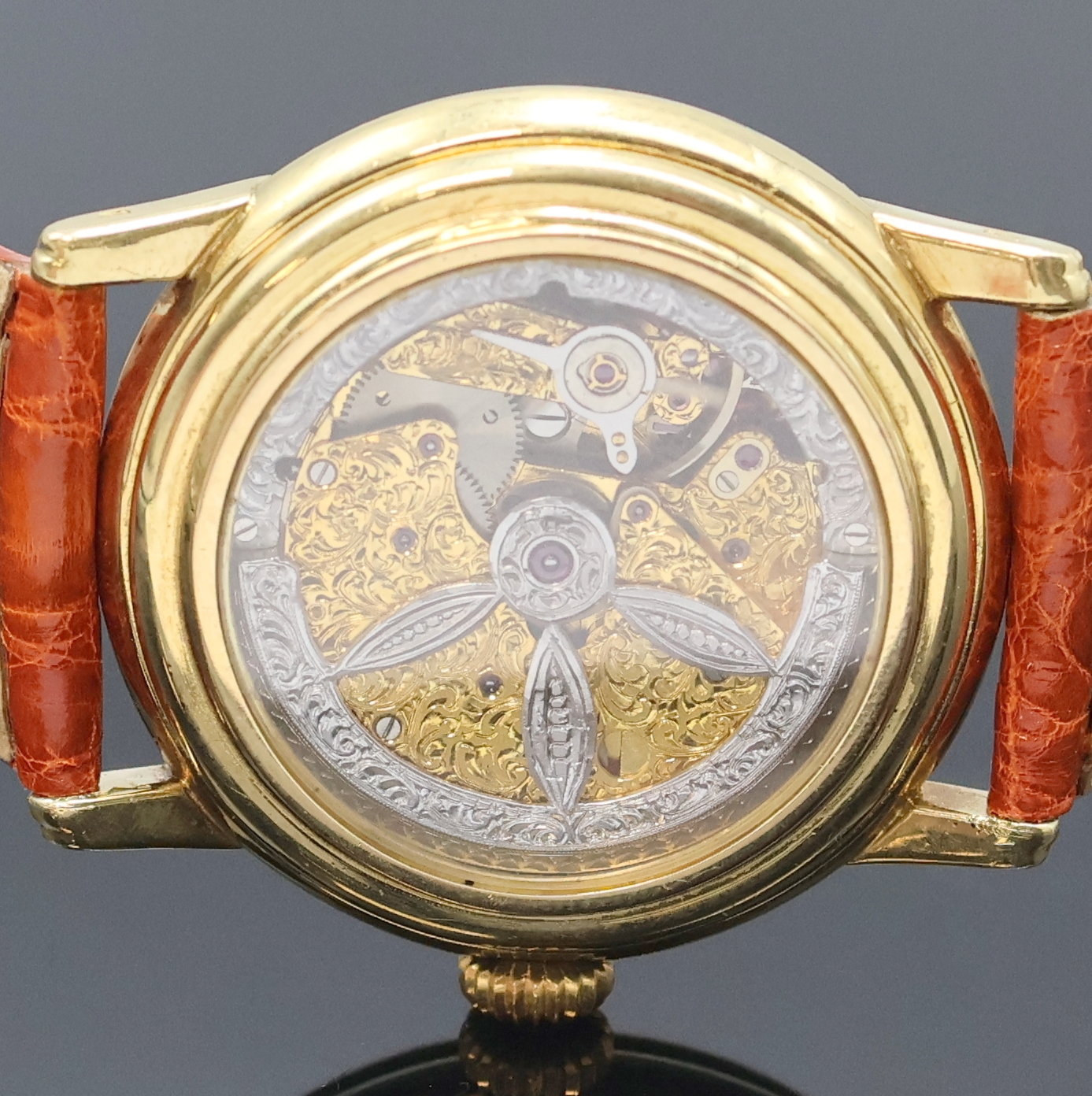 Detail d: ARMIN STROM extrem seltene Armbanduhr in GG 750/000, Automatik, Schweiz um 1990, hergestellt vom im Jahr 2024 verstorbenen gleichnamigen ...