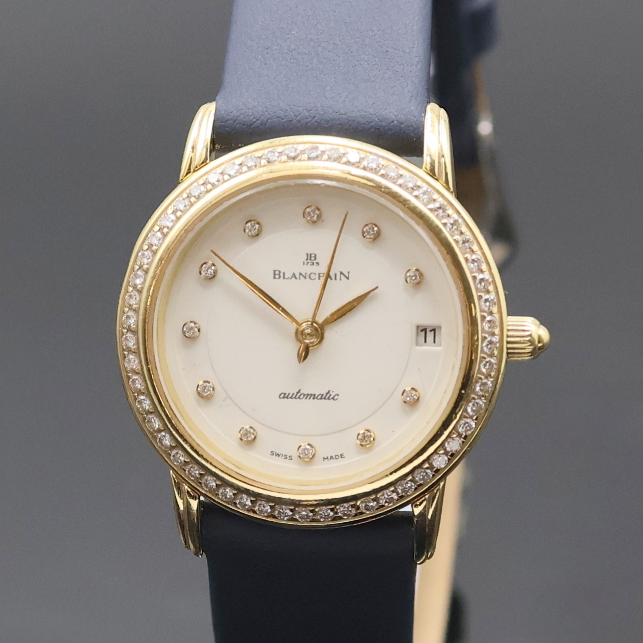Detail a: BLANCPAIN Damenarmbanduhr Serie Villeret in GG 750/000, Automatik, Schweiz um 1995, Monocoque-Geh., aufw. m. Brillanten bes. Lünette aufgedr., ...