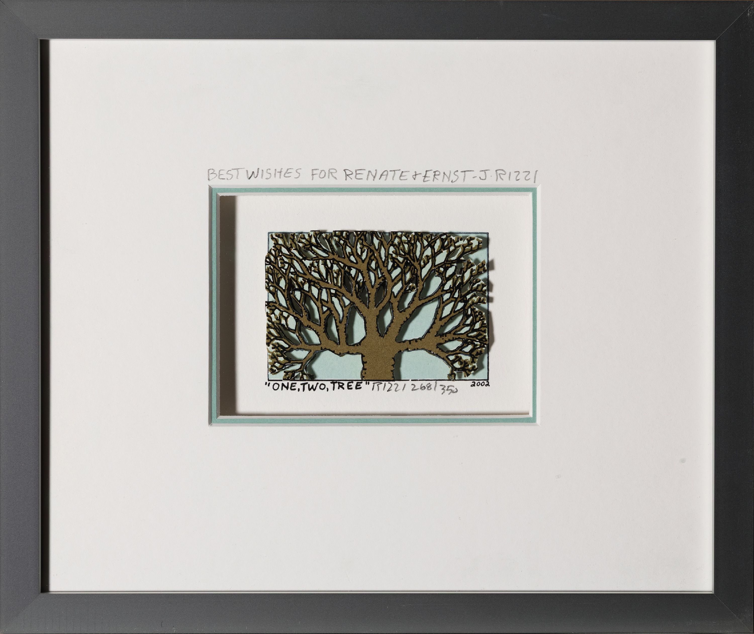 Detail k: James Rizzi, 1950-2011, 3D-Grafik, Siebdruck, "One, Two, Tree", 2002, handsigniert, Ed. 268/350, PP mit persönlicher Widmung, Motiv 5x8 ...