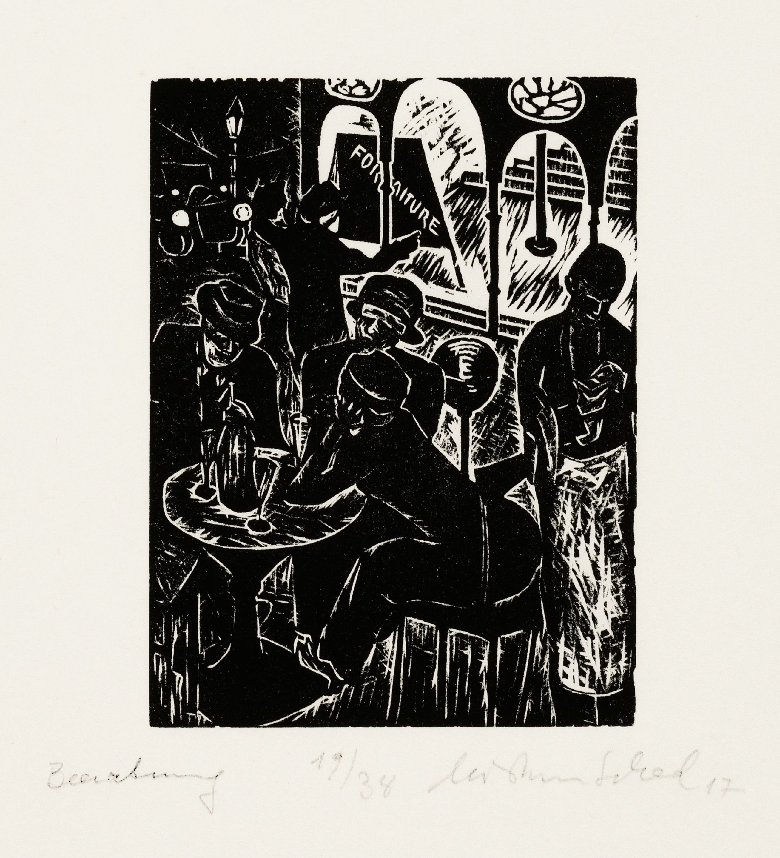 Detail a: Christian Schad, 1894 Miesbach-1982 Stuttgart, Holzschnitte: "Eifersucht" 1917, Ed. 48/50; "Midinette" 1915, ohne Auflage; ...