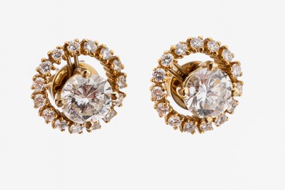Image 26963903 - Paar 18 kt Gold Brillant-Ohrstecker, GG 750/000, 2 Brillanten zus. ca. 2.05 ct ...