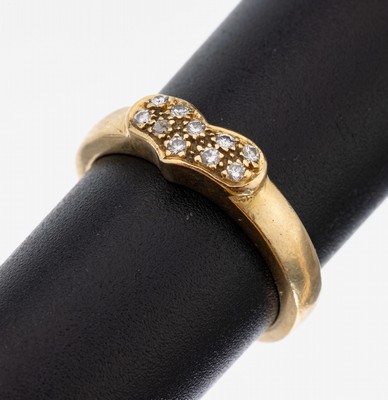 Image 26963997 - 18 kt Gold Brillant-Ring, GG 750/000, schlichte Gestaltung, 10 Brillanten zus. ca. 0.10 ...