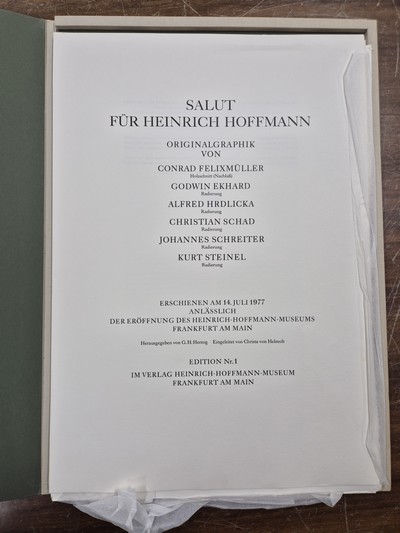 26963998c - Mappenwerk ´Salut für Heinrich Hoffmann´, Frankfurt a.M. 1977, Mappe mit 6 ...